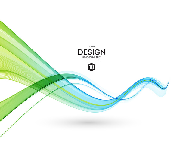 Abstract blue color wave design element. Blue and green  wave - Vector, Image