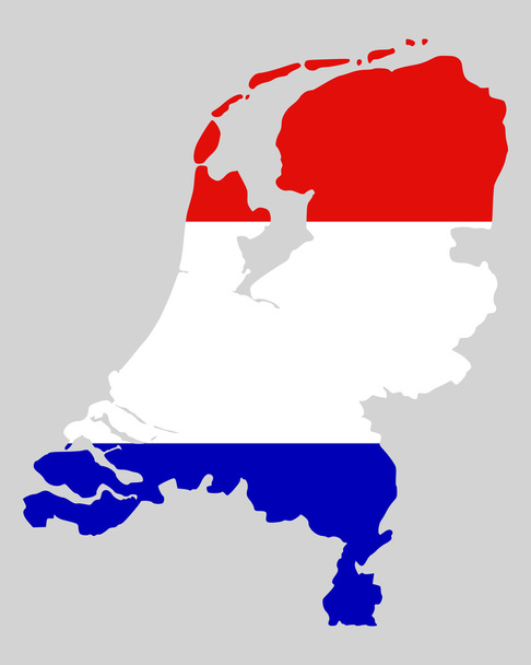 Karte und Flagge der Niederlande - Vektor, Bild