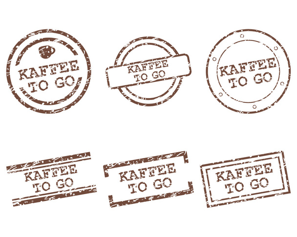 Kaffee to go stamps - Vector, Image