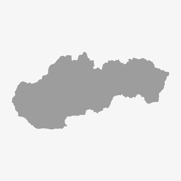 Σλοβακία χάρτη με γκρι χρώμα σε άσπρο φόντο - Διάνυσμα, εικόνα