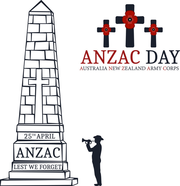 Día de Anzac. Tarjeta de felicitación
 - Vector, Imagen