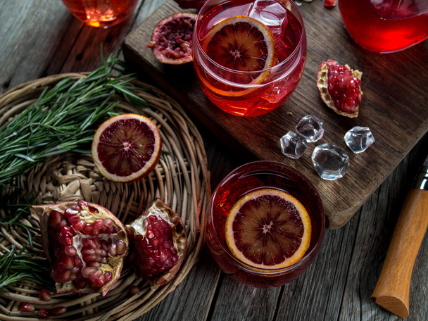 Blood orange and pomegranate cocktails - Fotó, kép