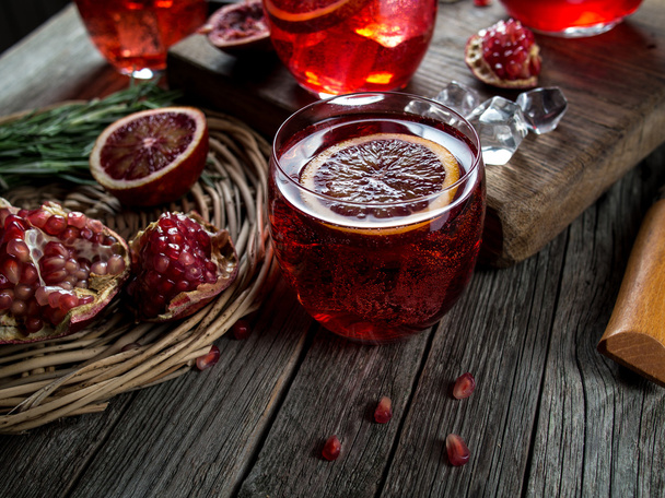 Blood orange and pomegranate cocktails - Fotó, kép