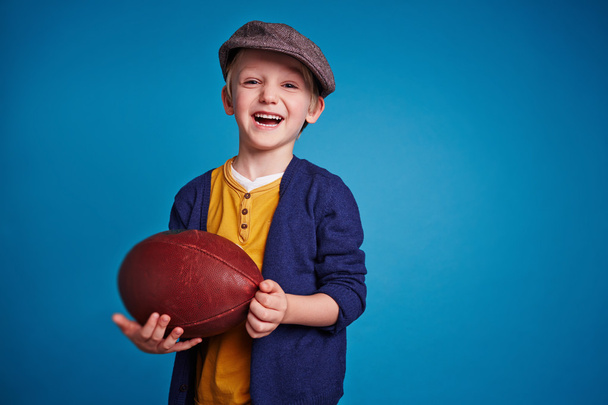 boy with rugby ball  - Photo, Image