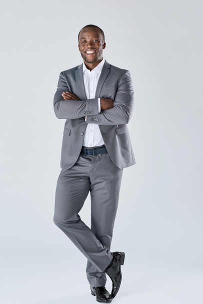 positive smiling black professional business man - Fotó, kép