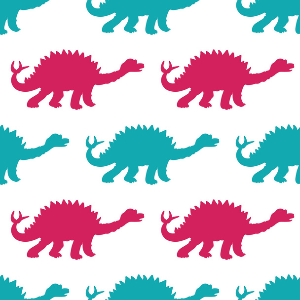 Vectorillustratie van een naadloze herhalend patroon dinosauriër  - Vector, afbeelding
