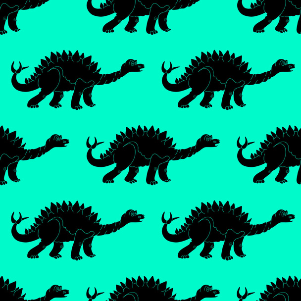 Vector illustration of a seamless repeating pattern of dinosaur  - Vektor, obrázek