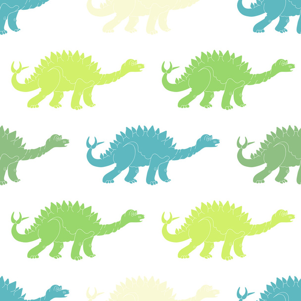 Vector illustration of a seamless repeating pattern of dinosaur  - Vector, Imagen