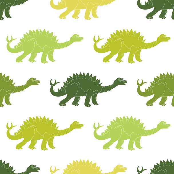 Vector illustration of a seamless repeating pattern of dinosaur  - Vektör, Görsel