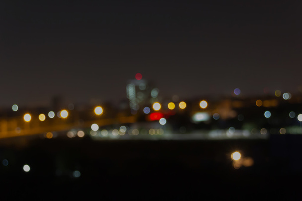 Abstract blurred background night light bokeh town or city with  - Foto, Bild