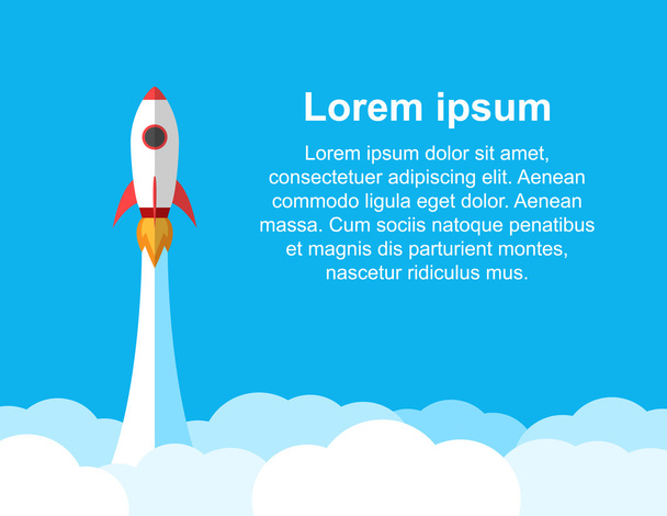 Rocket in the sky, avvio di attività o modello di illustrazione del lancio
 - Vettoriali, immagini