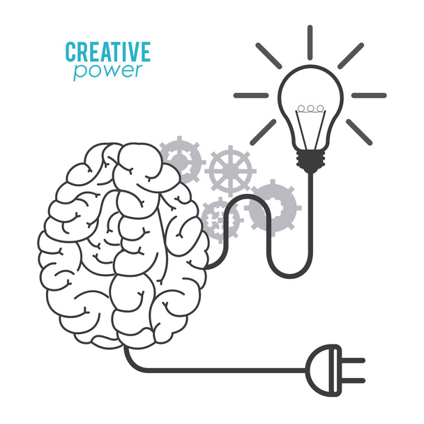 Креативний розум та іконка ідеї, Векторні ілюстрації
 - Вектор, зображення
