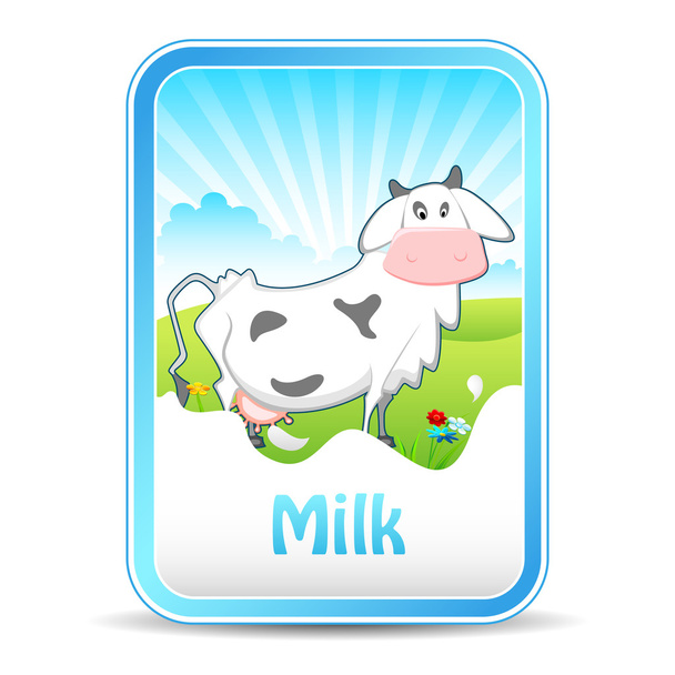Корова на молочном знамени
 - Вектор,изображение