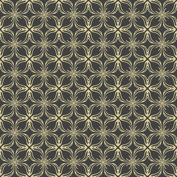 vector seamless damask elegant pattern on black background - Vektör, Görsel