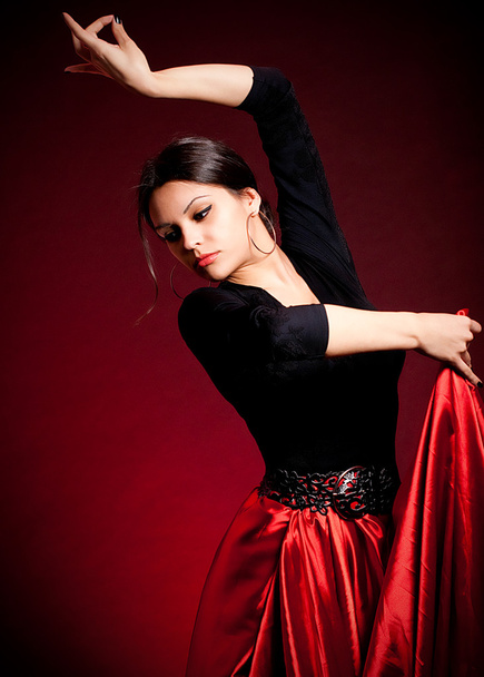 Flamenco Carmen beautiful woman in dress - Fotoğraf, Görsel