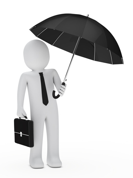 Businessman black umbrella - Фото, зображення