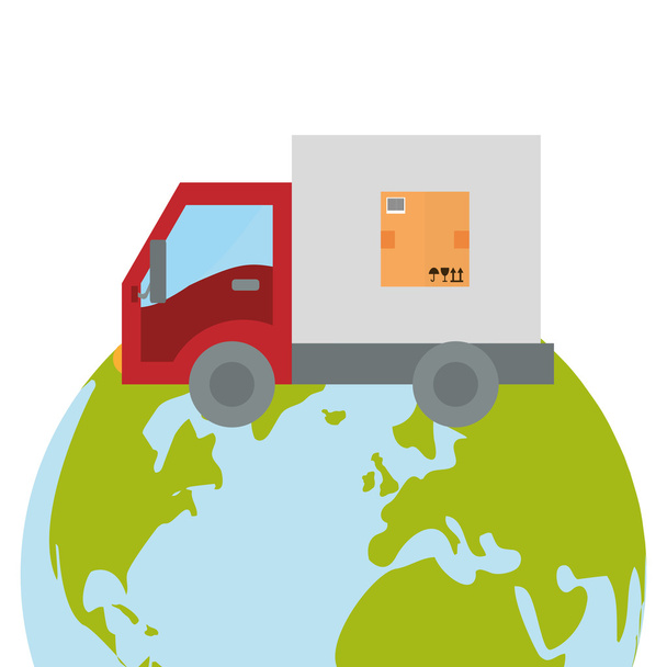 Delivery and planet  design, vector illustration - Vector, Image