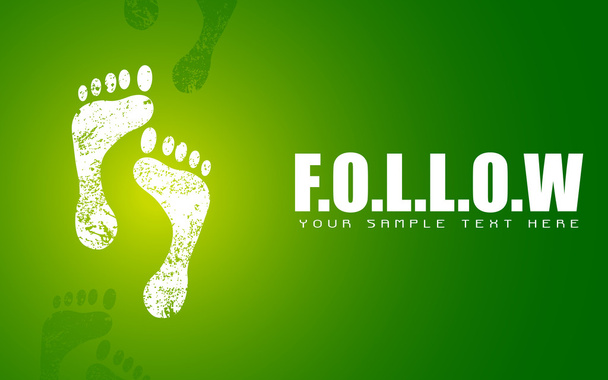 Footprint on Follow Concept - Vector, Image