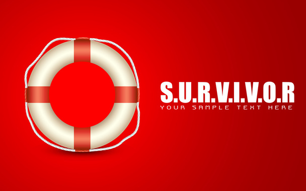 Lifebuoy on Survivor Background - Vector, Image
