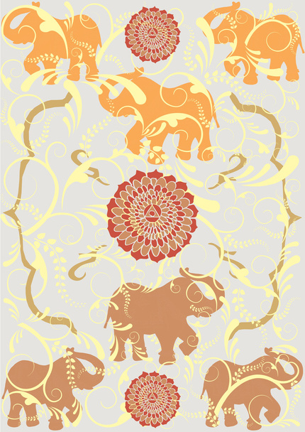 Festive typical indian elephant background - Vector, imagen