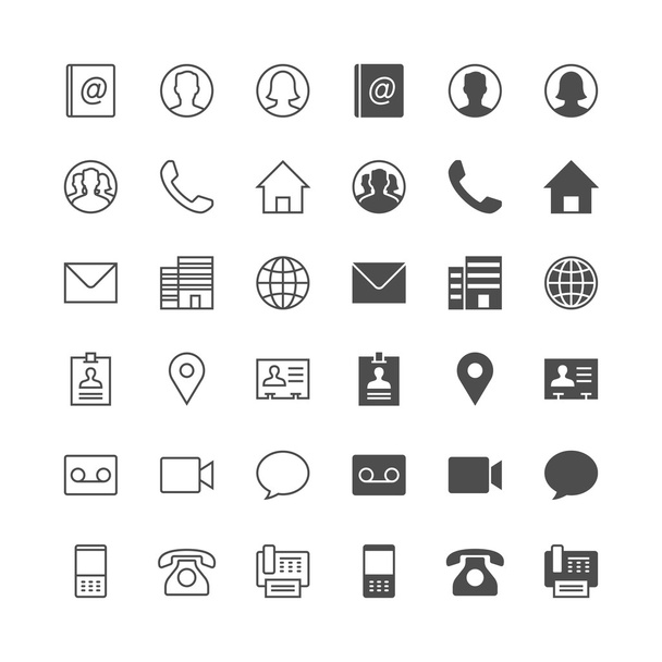 Contact icons, included normal and enable state. - Vector, Image