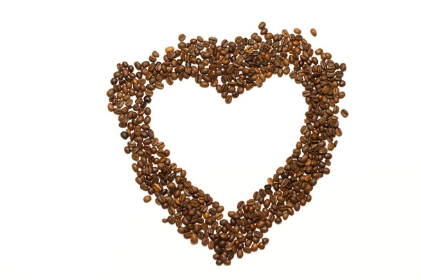 Heart made of coffee - Φωτογραφία, εικόνα