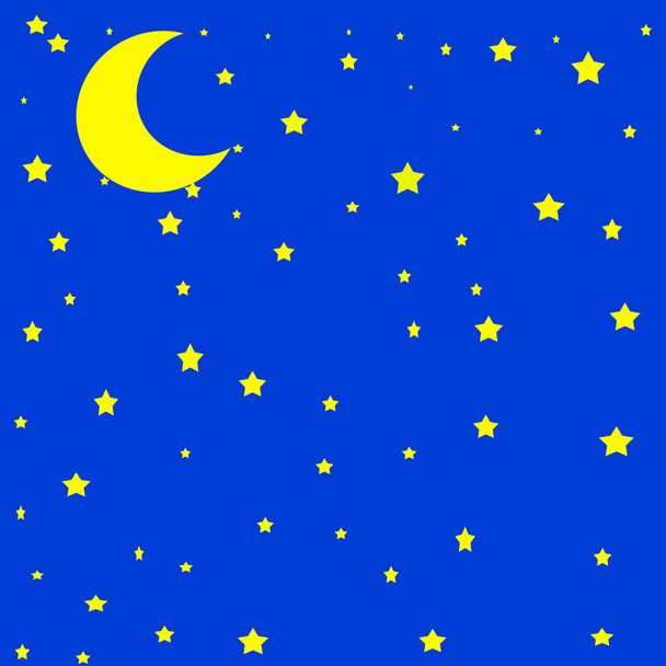 Луна в небе, векторная иллюстрация
 - Вектор,изображение