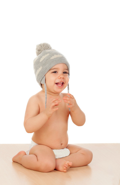 Adorable bébé garçon avec bonnet en laine
  - Photo, image