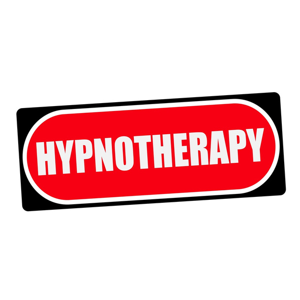 Hipnoterápia fehér Fogalmazás-ra piros háttér fekete keret - Fotó, kép
