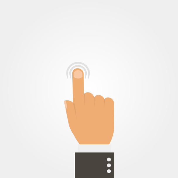 Hand index finger on a grey colored background - Vector, Image