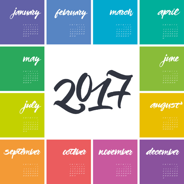 Το πρότυπο ημερολόγιο 2017 - Διάνυσμα, εικόνα
