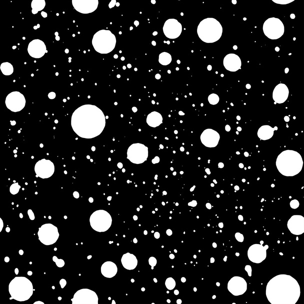 Seamless ink splatter monochrome pattern - Vector, Image