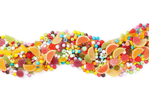Caramelle colorate, gelatina e marmellata - Foto, immagini