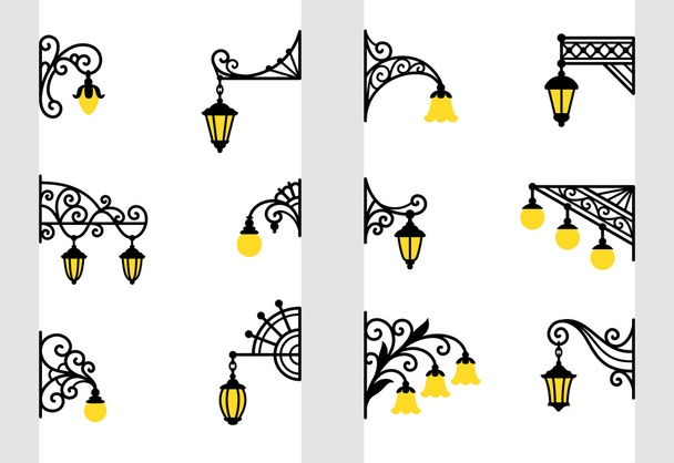Decorative wall lanterns - Vector, Image