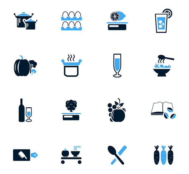 Conjunto de ícones de comida e cozinha
 - Vetor, Imagem