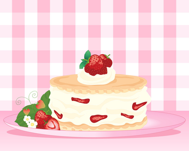 Strawberry shortcake - Vektor, Bild