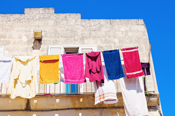 Laundry on the balcony - Sassi in Matera - Valokuva, kuva