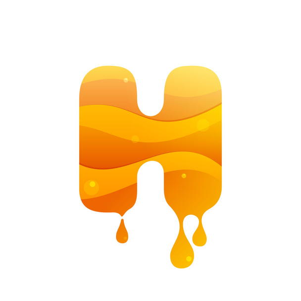 Logo lettera H. Stile miele
. - Vettoriali, immagini