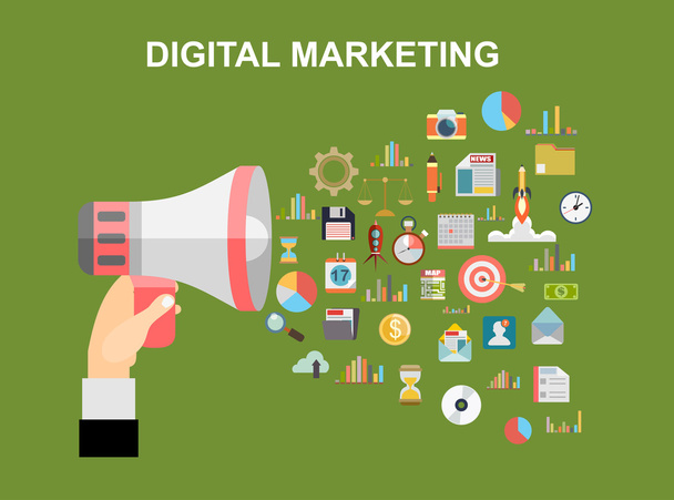 Koncepty pro digitální marketing - Vektor, obrázek