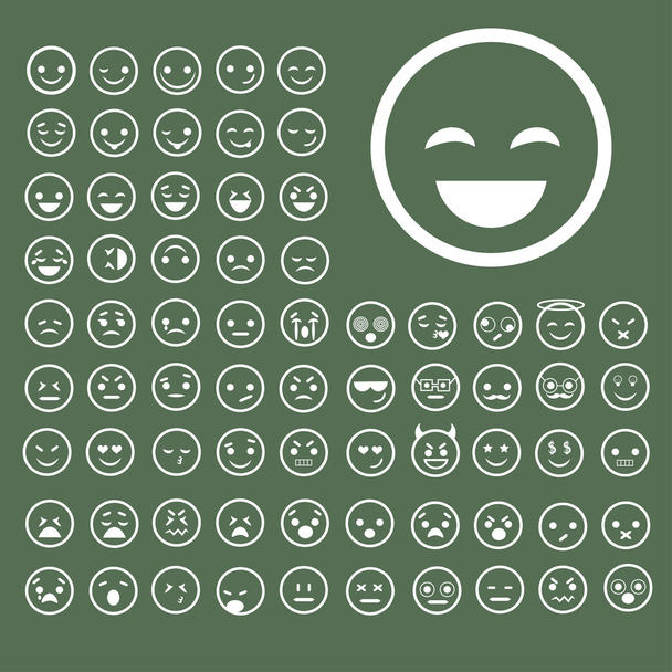 Emotion smiles set. Vector illustration - Vector, Image