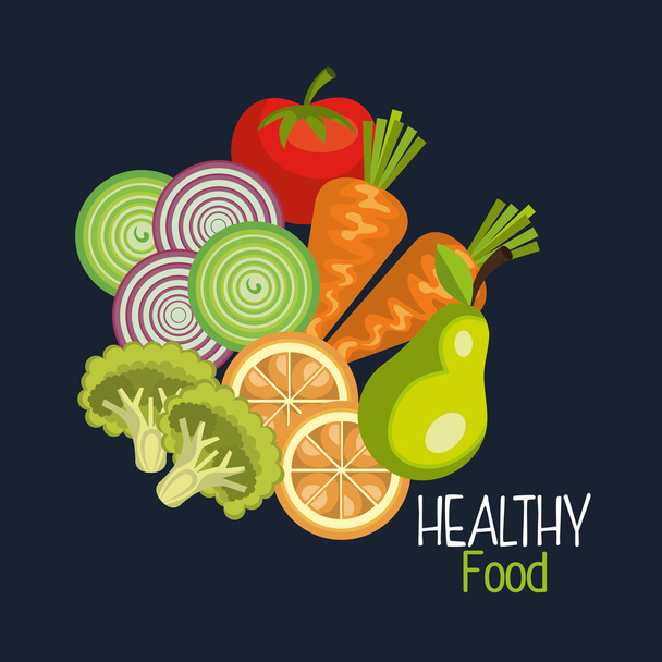 design de alimentos saudáveis - Vetor, Imagem