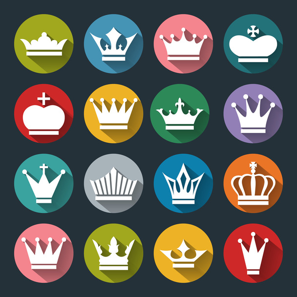 Set di icone a corona vettoriale in stile piatto
 - Vettoriali, immagini