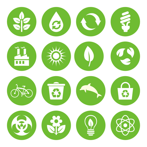 Set di icone vettoriali Eco in stile piatto
 - Vettoriali, immagini