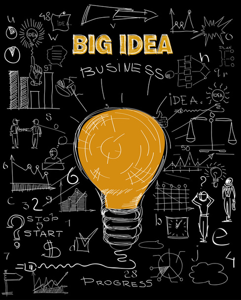 Flat design concept for business big idea - Vector, Image