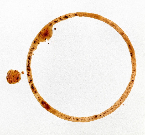 coffee stain on white paper - Foto, Imagen
