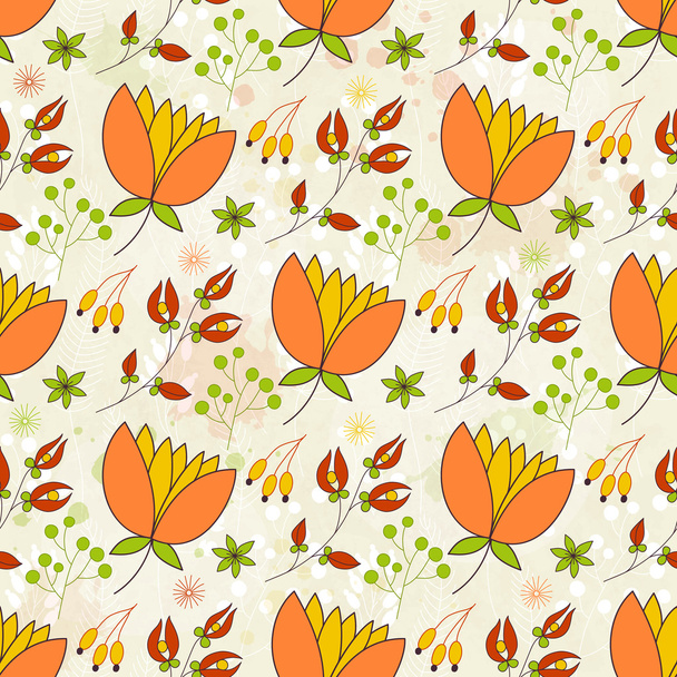 Seamless floral colorful vector pattern - Vector, Imagen