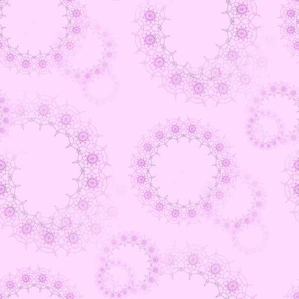 シームレスな繊細な花の円背景ピンクのバイオレット - 写真・画像