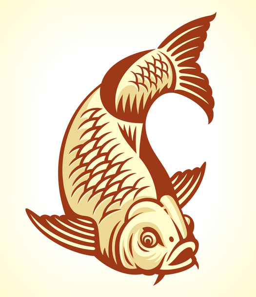 κυπρίνος ψάρια κινουμένων σχεδίων - Διάνυσμα, εικόνα