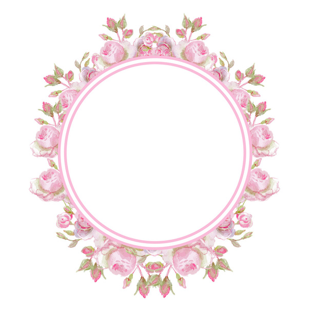 Floral vintage frame. Wedding rings - Vektor, Bild