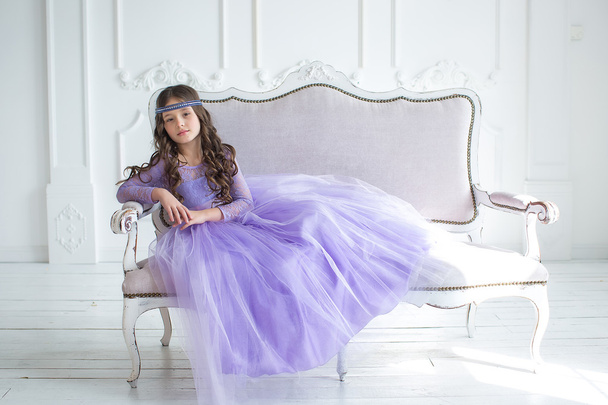 Portrait of little girl in luxurious dress - Photo, Image
